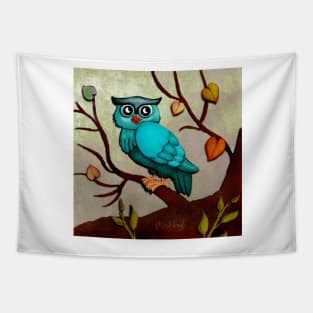 Owl in the garden Tapestry