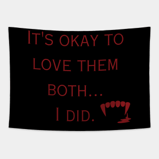 It's Okay to Love them Both-Red Tapestry