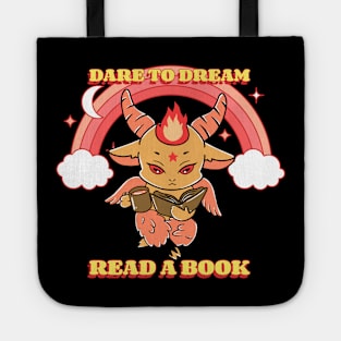 DARE TO DREAM READ A BOOK Absurdist Tote