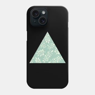 Painted Leaves - a pattern in cream on soft mint green Phone Case