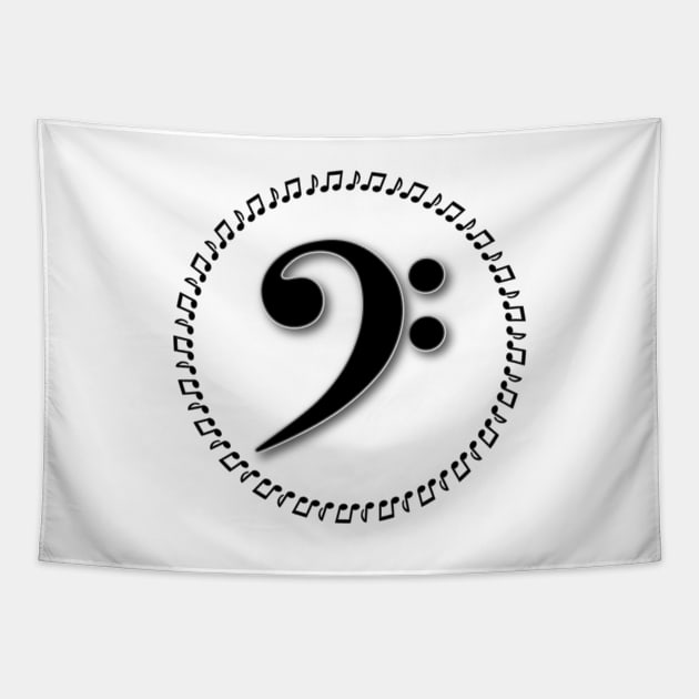 Bass Clef Music Note Design Tapestry by WarriorWoman