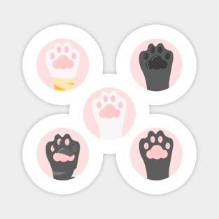 Colorful cute cat paws pattern Magnet