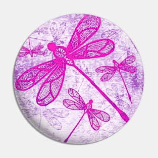 Hot pink lace dragonflies on texture Pin