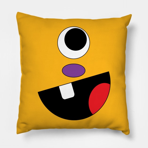 Silly Monster Face T-Shirt | One Eye Pillow by TeesByJay