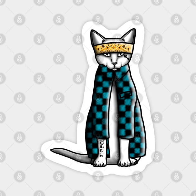 Gato Cholo - Cat with Attitude Magnet by prettyinink