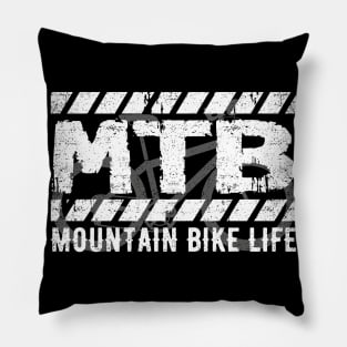 Mountain Bike Gear Cycle Accessories Distressed Graphic MTB Pillow