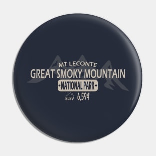 Mt Leconte Smoky Mountains Pin