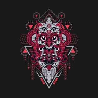 Fujin & Raijin head - Sacred Geometry T-Shirt