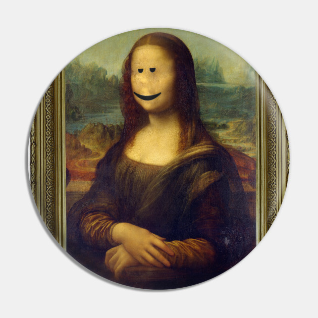 Mona Chillsa Mona Lisa Pin Teepublic Au - mona lisa with roblox smile face