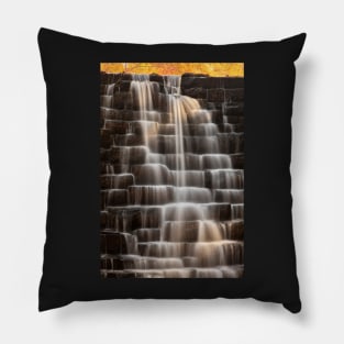 Otter Lake Autumn Waterfalls Pillow