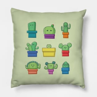 Cute Cactus Family Pillow