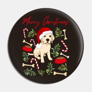 Merry Christmas Labrador puppy cute dog Seasons Greetings Tis The Season To Be Jolly Pin