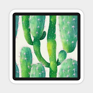 Watercolor cactus plant cactus pattern Magnet