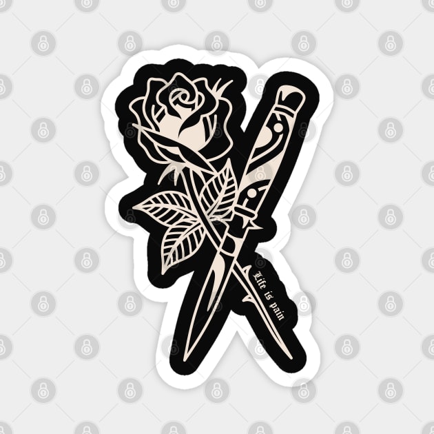 Rose knife tattoo Magnet by Inkshit13