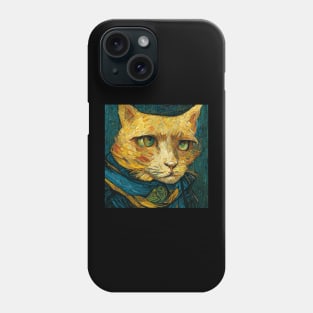 funny portrait cat van gogh style Phone Case