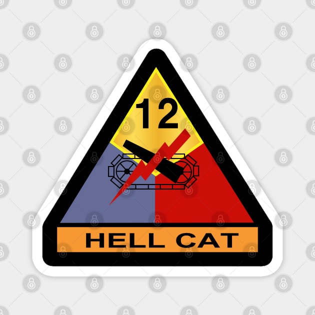 12th Armored Division - Hell Cat wo Txt Magnet by twix123844