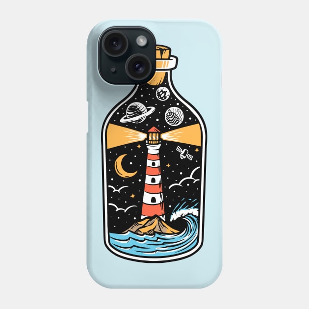 lighthouse in a bottle illustration Phone Case by sharukhdesign