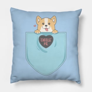 Cute corgi in pocket Pillow