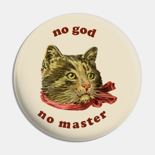 revolutionary cat  //  no god, no master Pin