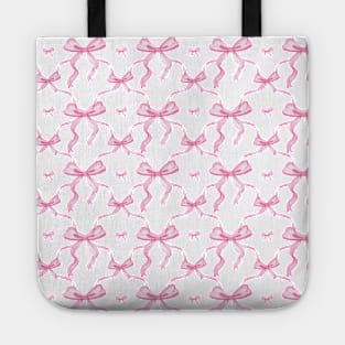 Aesthetic Pastel Pink Ribbons and bows in watercolor Tote