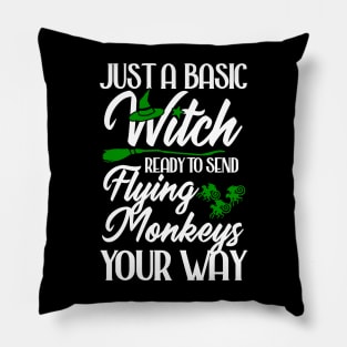 Basic Witch with Flying Monkeys Pillow