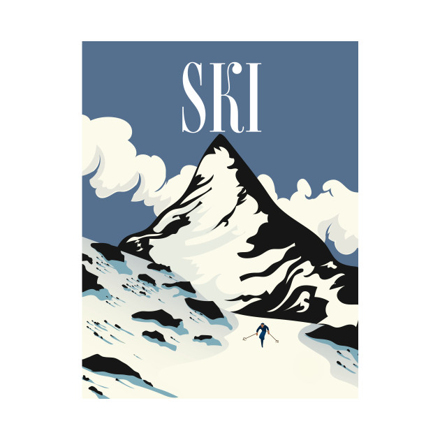 vintage ski travel poster by nickemporium1