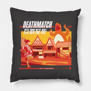 Deathmatch - White Text Pillow