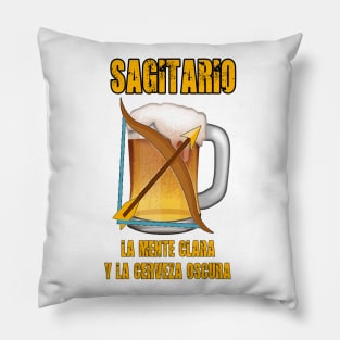 Fun design for lovers of beer and good liquor. Sagittarius sign Pillow