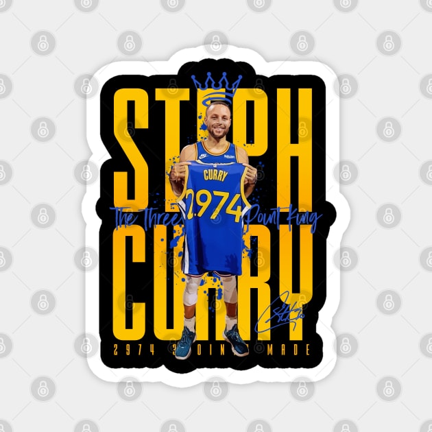 Steph Curry Three Point King Magnet by Juantamad