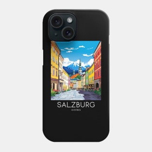 A Pop Art Travel Print of Salzburg - Austria Phone Case