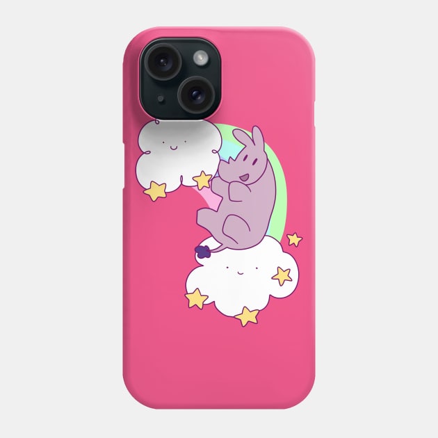 Rainbow Cloud Rhino Phone Case by saradaboru