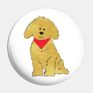 Cute Goldendoodle Puppy - Doodle Dog Pin