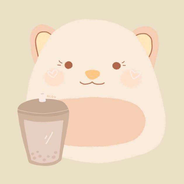 Mochi Hamster with Boba by aaalou