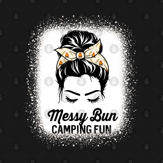 Messy Bun Camping Fun Camper Bandana Campfire by RadStar