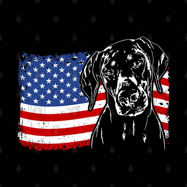 Proud Doberman American Flag patriotic dog by wilsigns