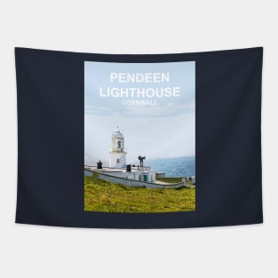 Pendeen Lighthouse Cornwall. Cornish gift. Travel poster Tapestry