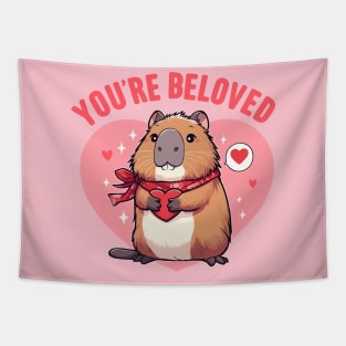 You’re Beloved Valentine Capybara Tapestry