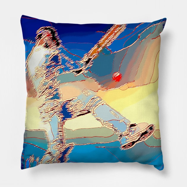 World Cup Cricket Batsman Lines Pillow by FasBytes