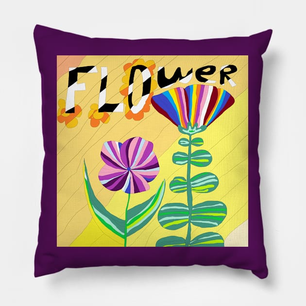 colorful flower Pillow by zzzozzo