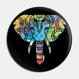 Cool Elephant Colorful Tribal T-shirt Pin