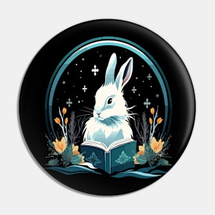 Arctic Hare Reads Book Pin