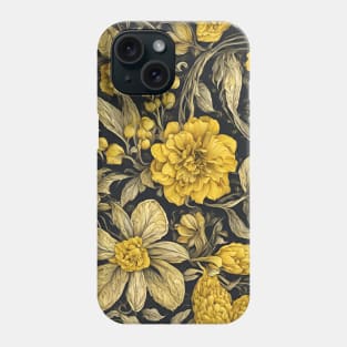 intricate yellow flower pattern design Phone Case