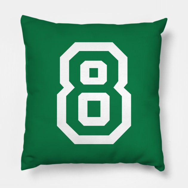 Sports Shirt #8 (white letter) Pillow by One Stop Sports