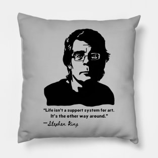 Stephen King Portrait and Quote Pillow