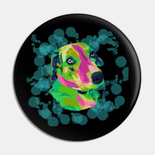 Dog in pop art Pin