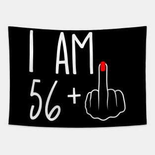 Vintage 57th Birthday I Am 56 Plus 1 Middle Finger Tapestry