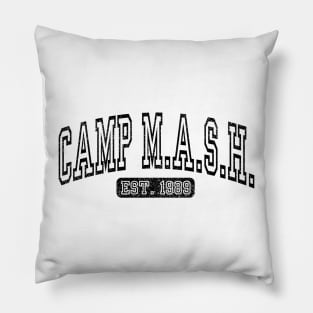 Camp Mash Varsity Yearbook Black Pillow