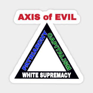 AXIS of EVIL White Supremacy - Patriarchy - Capitalism - Back Magnet