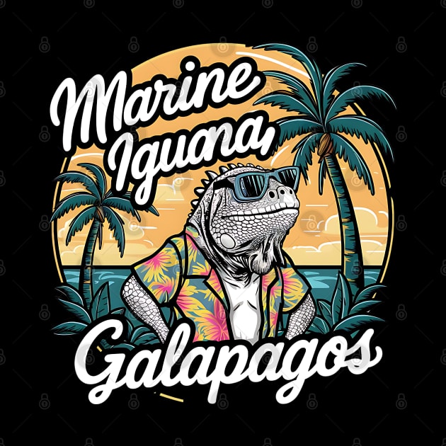 Galapagos marine iguana always enjoy summer by TRACHLUIM