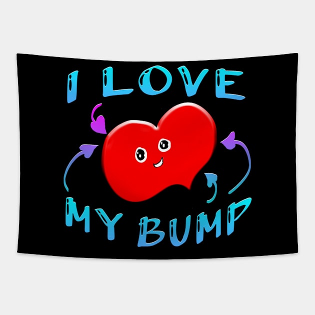 I Love My Bump Tapestry by Shawnsonart